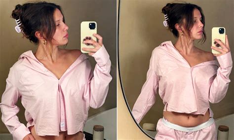 Millie Bobby Brown bares her midriff in a mirror selfie